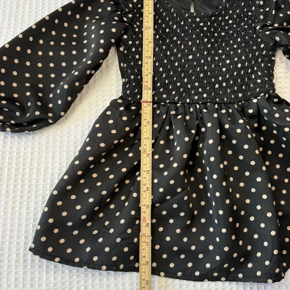 Baby Gap Toddler Girls Black Polka‎ Dot Satin Smocked Ruffle Dress 2 Years 2T